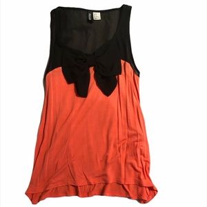 H&M Divided Orange Bow Top 2